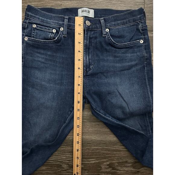 Agolde Sophie High Rise Raw Hem Blue Jeans Crop Skinny Stretch size 28 - Picture 3 of 8
